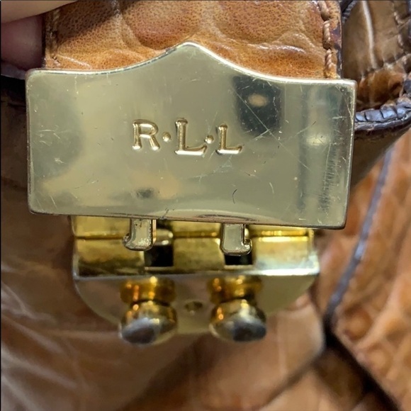 Ralph LAURN CROC EMBOSSED SATCHEL - Picture 6 of 10